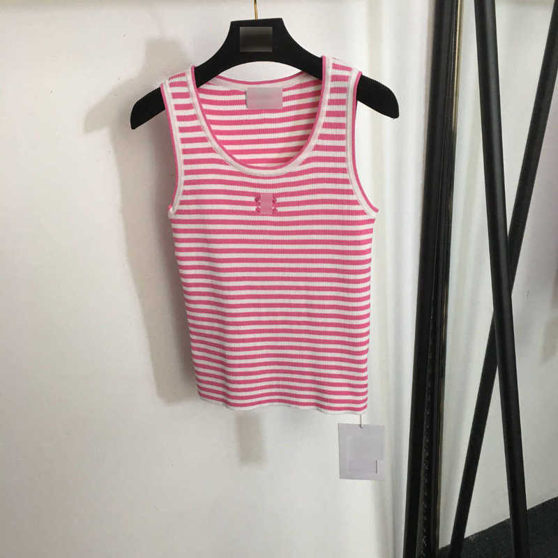 Women's Tanks & Camis Designer hot selling new chest letter summer cool striped slim knit vest top PGDJ