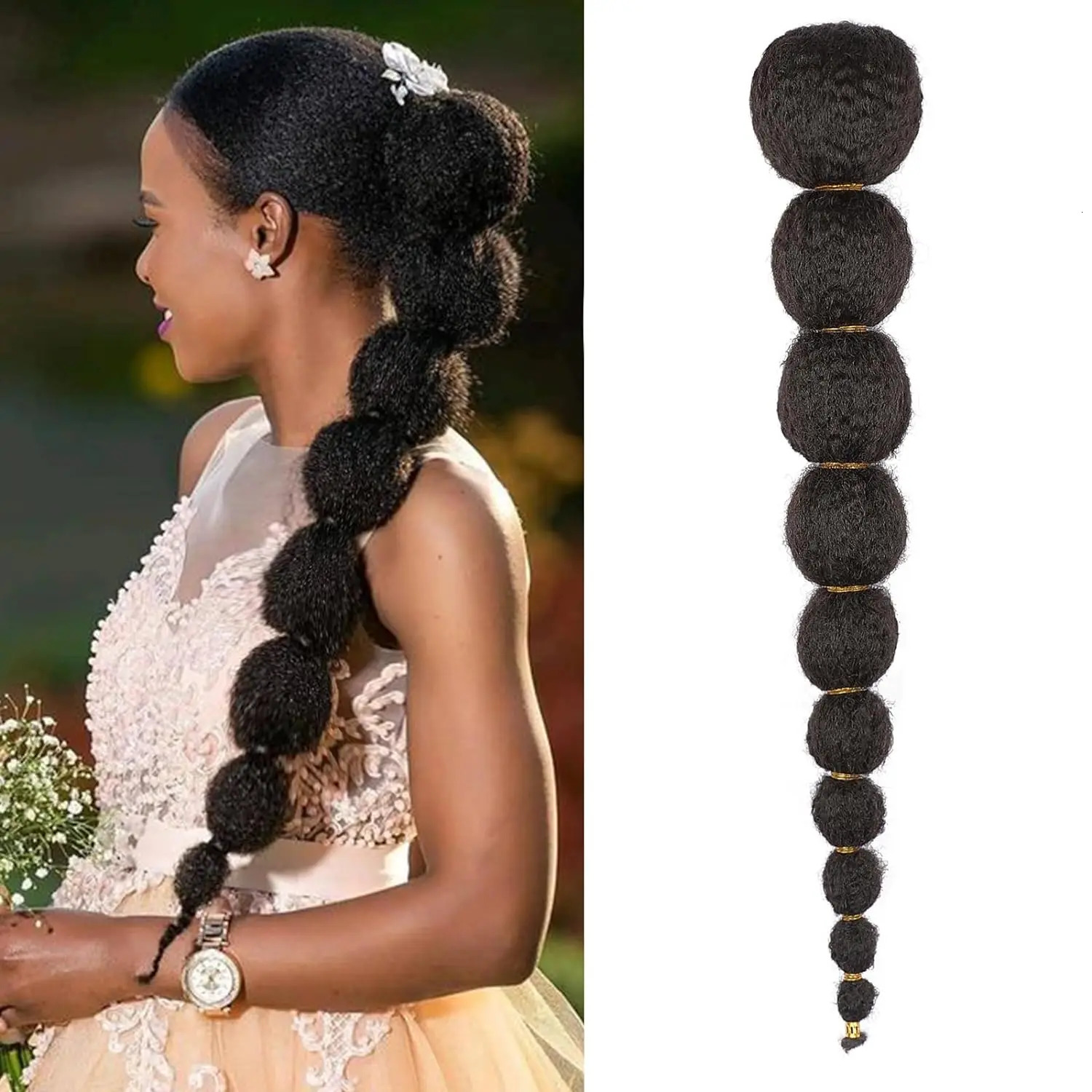 Kinky Afro Puff Ponytail Extension for Black Women 1824 Inch Long Lantern Bubble Drawstring False Pigtail Synthetic Hair Piece 260623