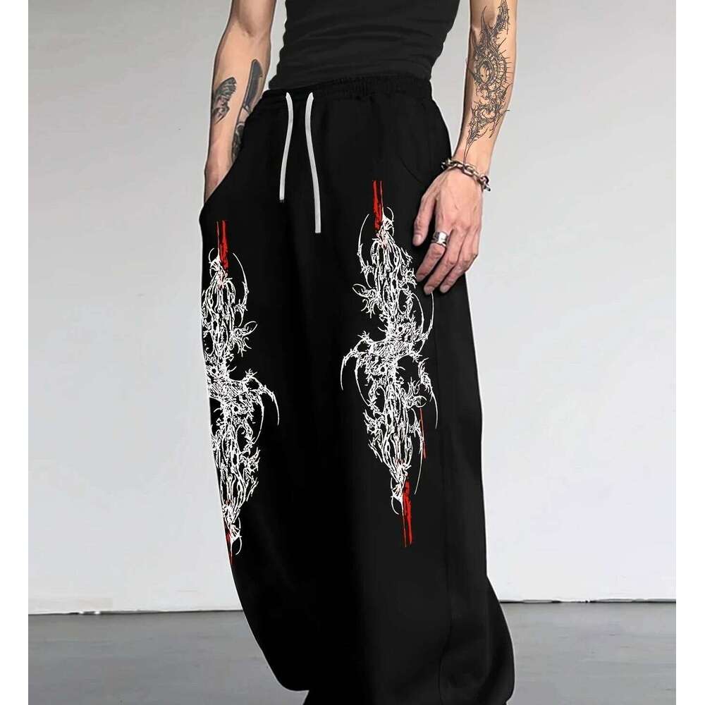 2026 Summer Fashion New Hip-hop Gothic Texture Men's 3D Printed Street Wear Casual Sports Outdoor Jogging Pants Large Size W260624