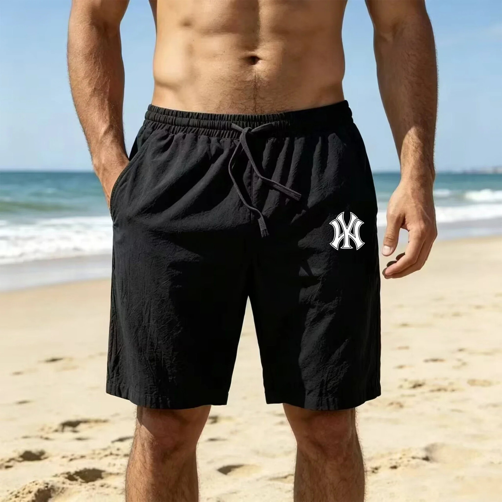 Summer Mens Shorts Lightweight Breathable Casual Short Pants Cotton Linen Simple Style Daily Sweatpants Trousers 260624