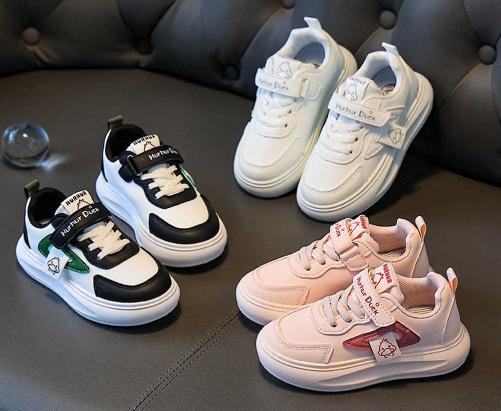 Seasons Four Little Yellow Duck Boys and Girls Sports Shoes 2025 Spring and Autumn Non-Slip Childrens White Sneakers for Toddlers and Young Kids S26