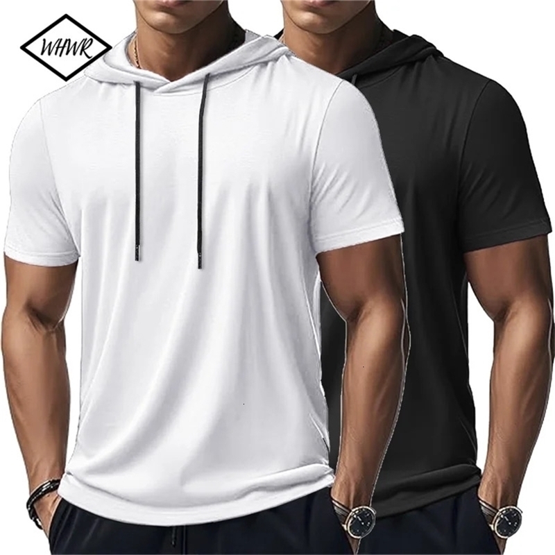 Mens Trendy And Fashionable Thin Style Breathable Loose Outdoor Running Casual Top Sports Short Sleeved Tshirt Hooded 260622