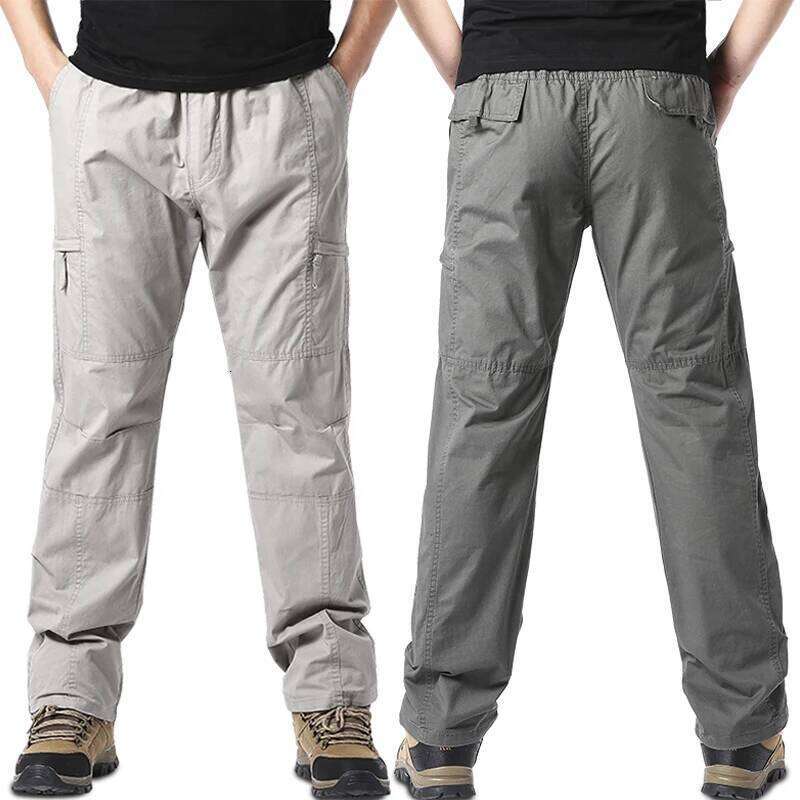 Summer Thin Cotton Overalls Men's Multi-Pocket Loose Large Size Work Spring And Autumn Outdoor Sports Casual Pants W260624