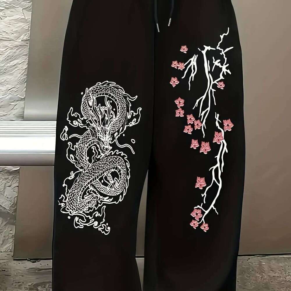 New Longteng Printed Fashionable Street Style Casual Sports Gothic Y2K Men's and Women's Summer Breathable Quick Drying Pants W260624