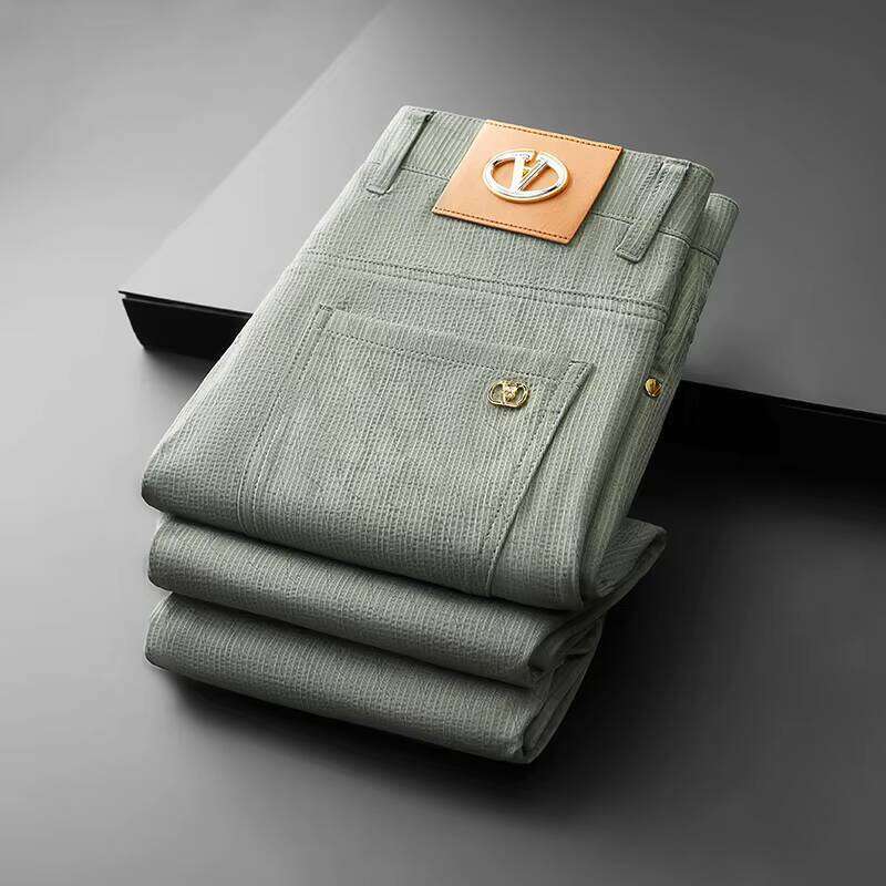 Men Summer Ice Silk Lightweight Breathable Pants High Waist Autumn Business Casual Pant Stretch Formal Dress Trousers W260624