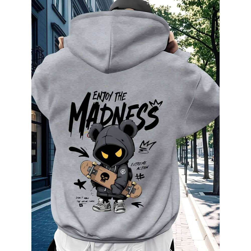 Men Oversize Loose Long Sleeve Streetwer Hoodie MenPrint Casual Pullover Sweatshirt J260624