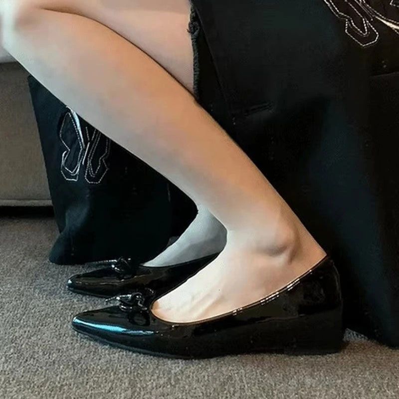 Womens Pointed Toe Flat Shoes Solid Color Knitted Slip on Shoes Casual Breathable Ballet Flats Women Flat Shoes Women 260623
