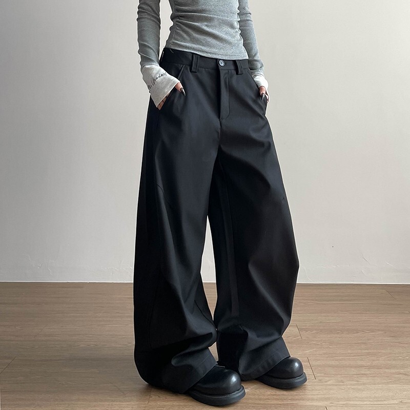 American Style High End Pleated Scimitar Trousers For Men And Women New Retro Loose Casual Versatile Straight Pants Couple Trend Luxury