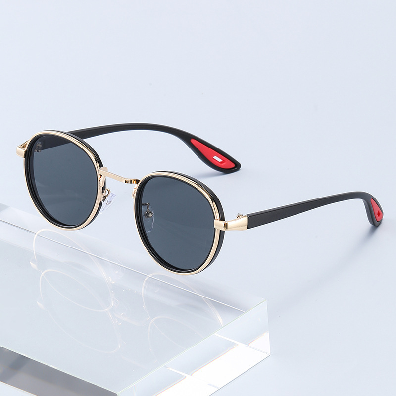 New Fashion Metal Round Frame Men's Personality Hip-Hop Punk Style Summer Sunscreen Sunglasses