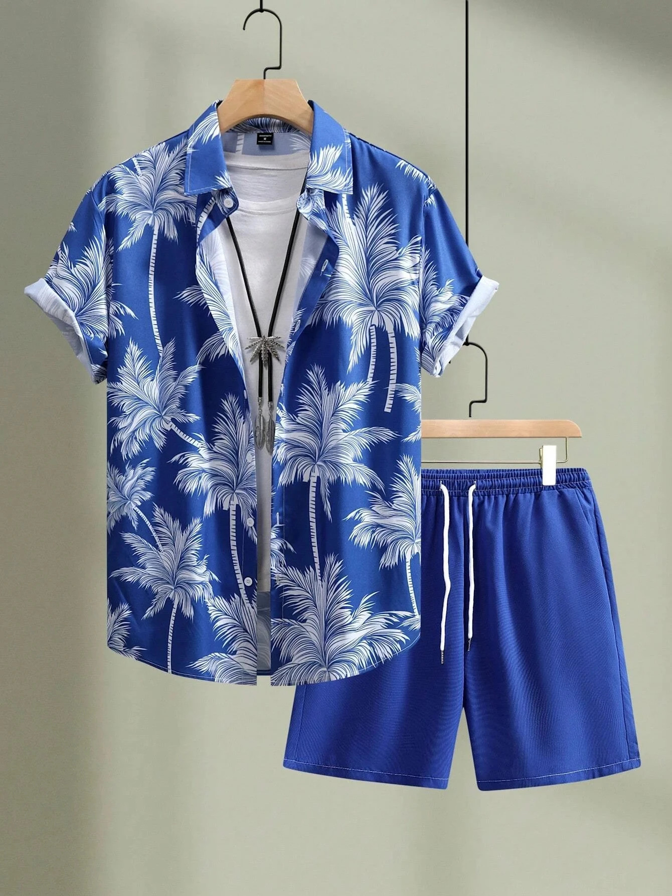 2024 Men Sets Print Patchwork Lapel Short Sleeve Casual Shirt Beach Shorts Summer Streetwear Vacation Hawaiian Suits S5XL 260613