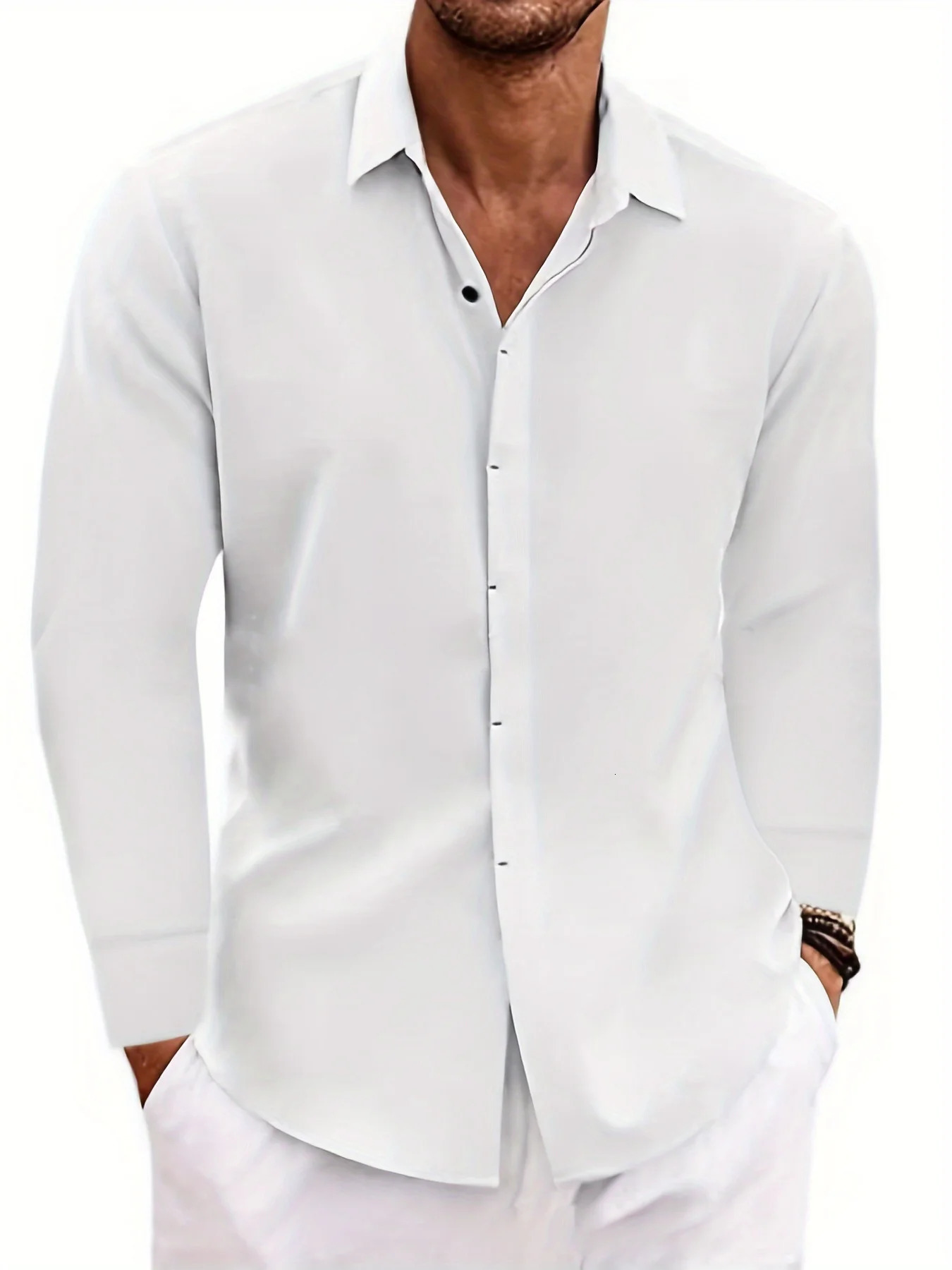 Mens Linen Longsleeved Tshirt Loose Undershirt Solid Color Cotton And Shirt 260617