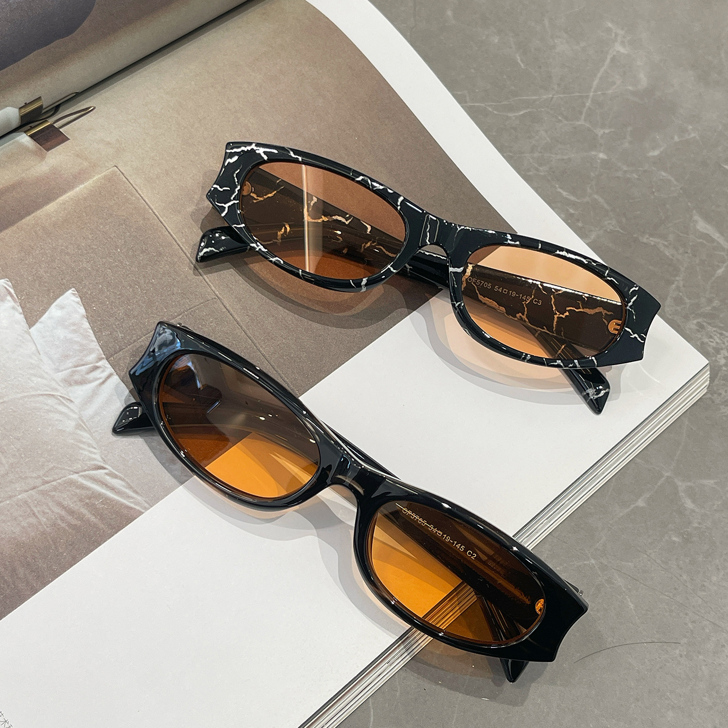 European Style Fashionable And Unique Narrow-Frame Men, American Retro Niche High-End UV Protection Sunglasses For Women