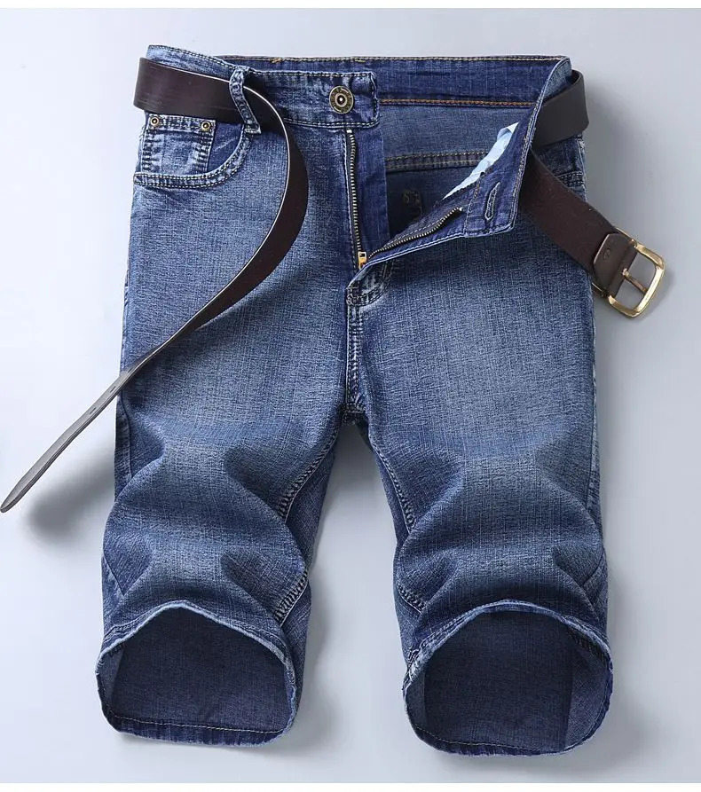 Blue Fashion Mens Jeans Slim Fit Straight Mens Short Jeans Summer Shorts Jeans Mens Jeans Stretch 260624