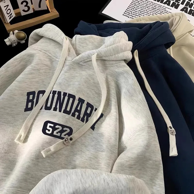 Retro Casual High Street Hoodies For Men Autumn Letter Print Pullover Hooded Sweatshirts Oversized Y2K Hoody Clothing 260615