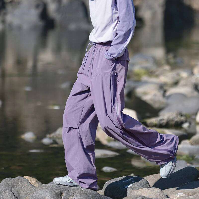 CHRLCK Men's Waterproof Hiking Adjustable Hem Quick Dry Outdoor Trousers Women Multi Pockets Camping Fishing Cargo Pants W260624