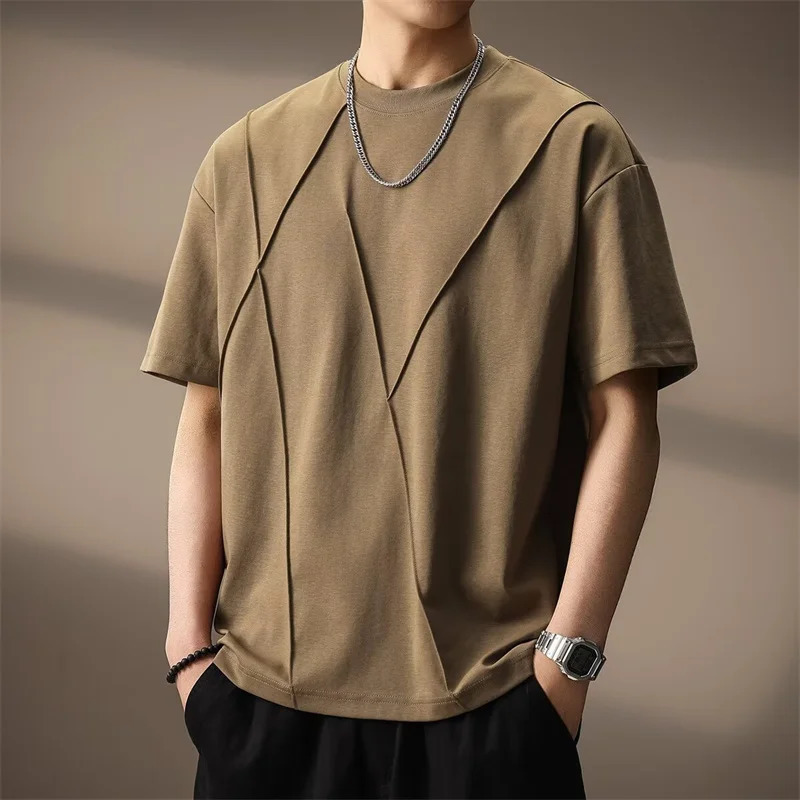 2026 Summer Mens Crew Neck Short Sleeve T-Shirt American Cleanfit Y2K High Street Tops Casual Fashion Oversize Graphic Tshirts 260624