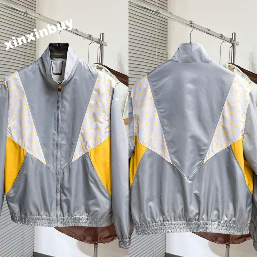 xinxinbuy Men designer Coat Jacket Washed 1854 splice pocket nylon letter jacquard flowers women blue green red white S-3XL