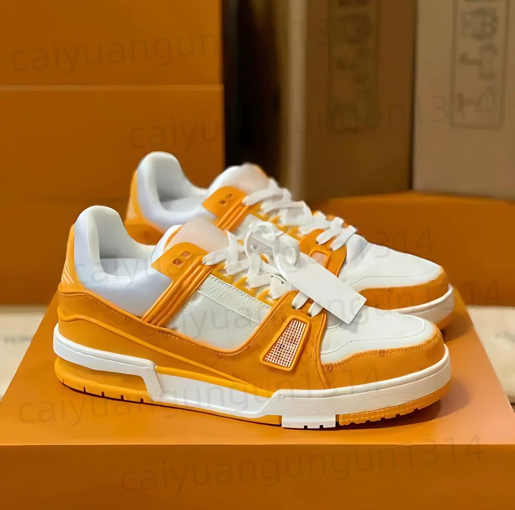 2026 New printing sneakers shoes luxury brand men casual shoes grey orange red training shoe trainer wild low-top skate platform classic luxury B3