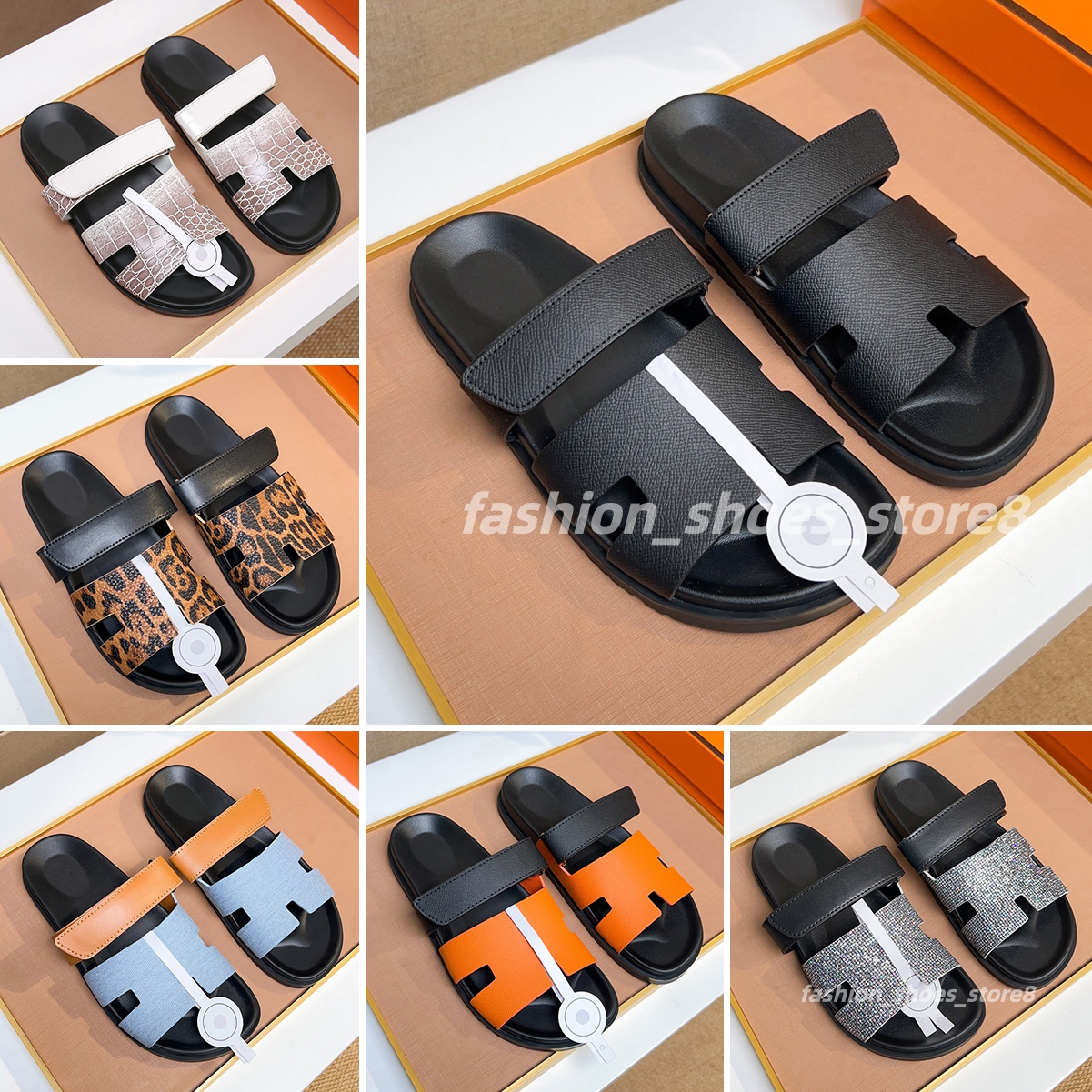 Chypre Slippers Designer Men Women Sandals genuine leather high quality Calfskin flat slippers classic luxury Fashion Casual Slides summer holiday S