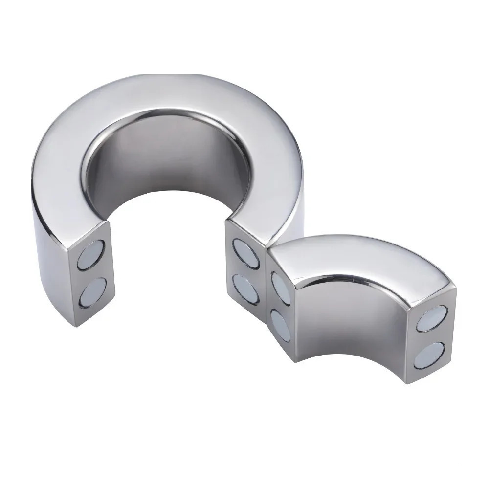 Stainless Steel Magnetic Ball Stretcher Heavy Silver Penis Ring Cock Weighted Exercise Scrotum Pendant Male Bondage Sex Toys 260624