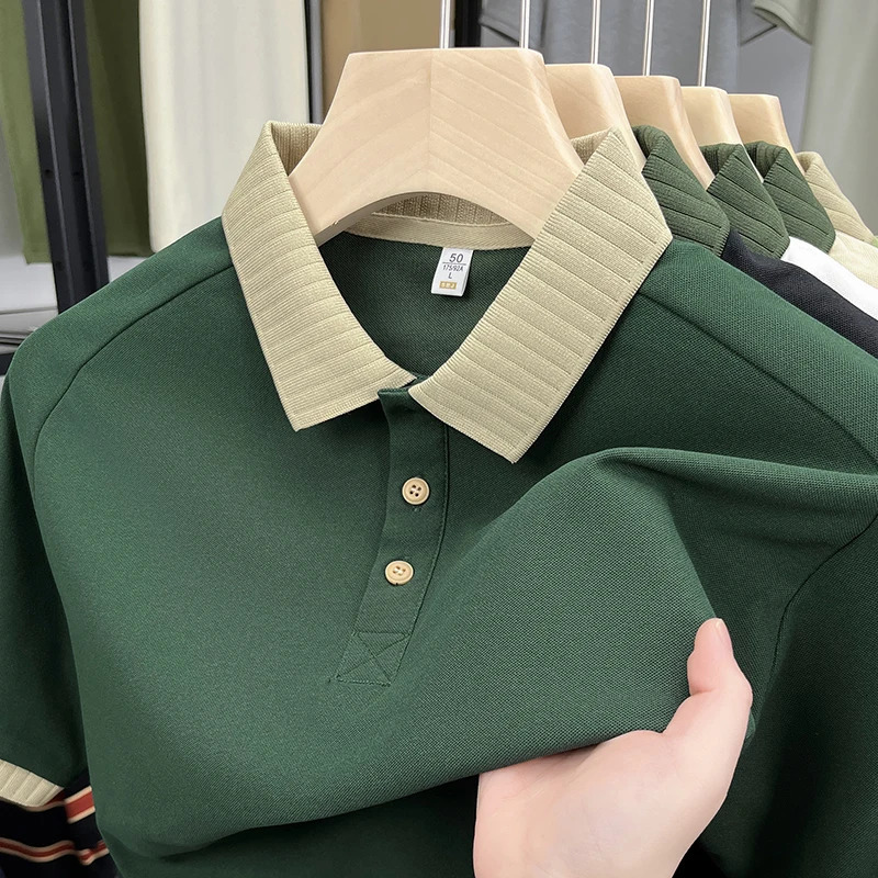Mens Short Sleeved y Quality Solid Color Polo Shirt ner Summer Fashion Casual Breathable Lapel TShirt Top Wear 260616