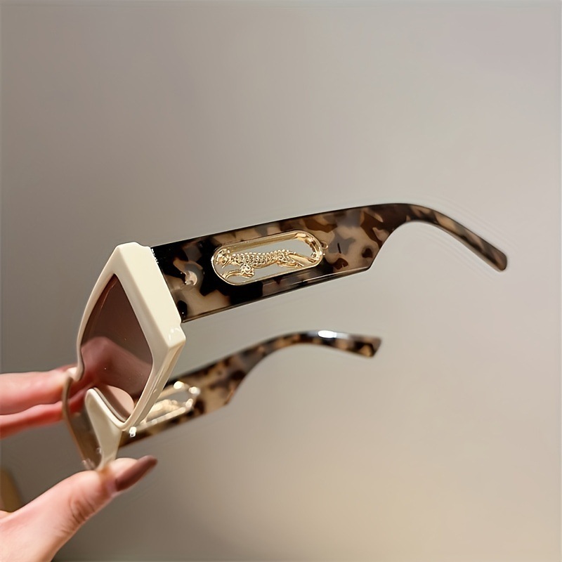New European And American Fashion Small Square Frame Hollow High-End Trendy Street Style UV Protection Sunglasses
