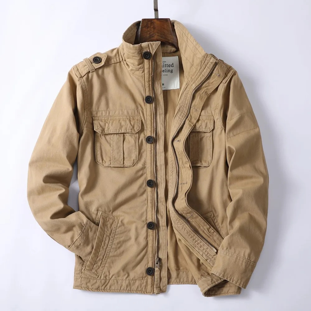 Vintage Style Mens Autumn Casual Jacket Tactical Camouflage Coat Stand Collar Outdoor Spring Outerwear 260624