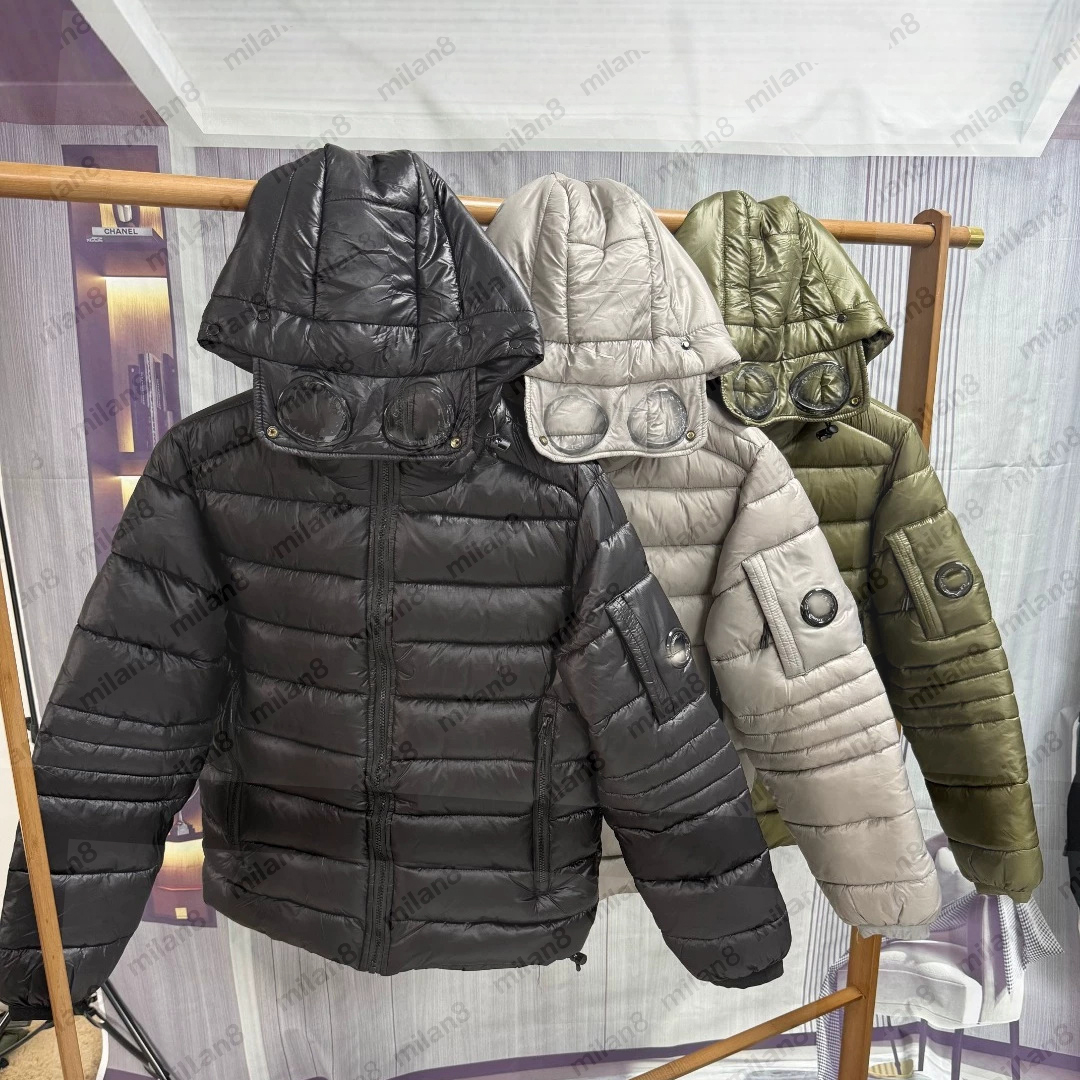 Mens designer jacket puffer jacket zipper hoodies glasses casual pullover winter cotton padded jacket-image-707360080