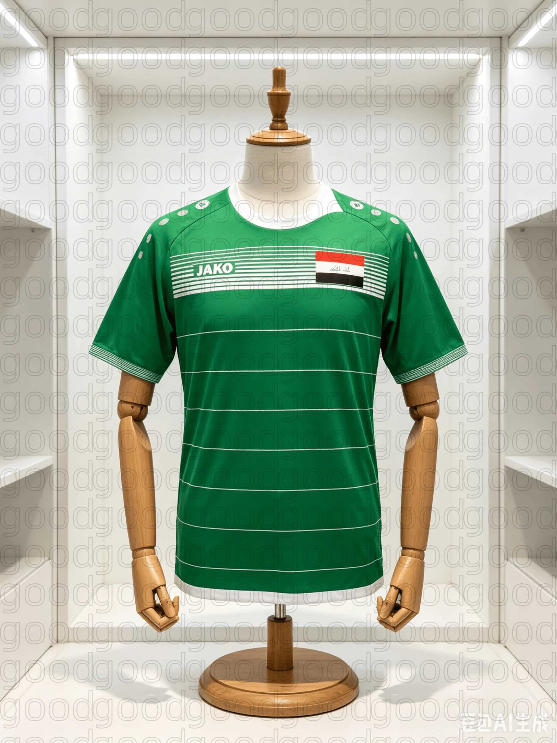 2026 Summer Mens Green Iraq Inspired Soccer Jersey Breathable Quick Dry Crew Neck Football TrainTops Family Kids Tees Y2K T260622