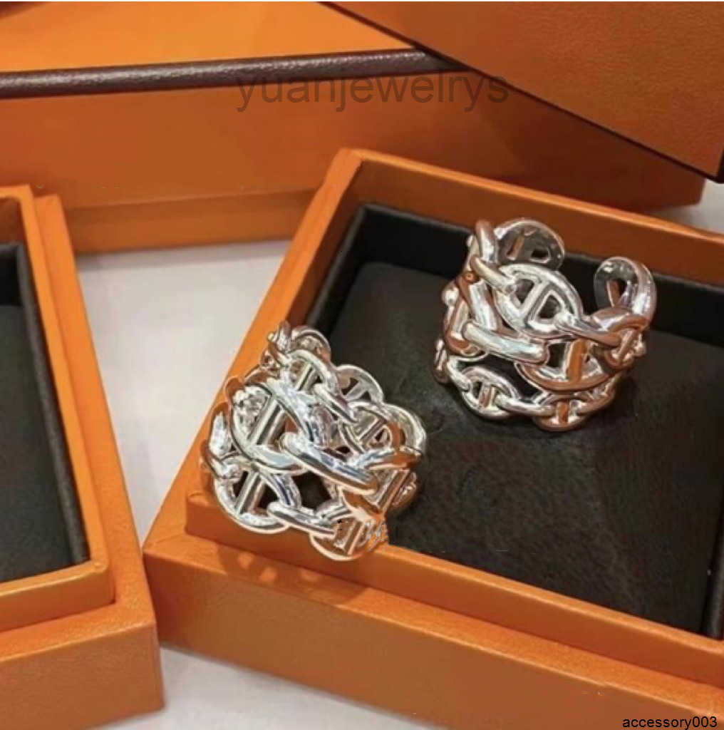 Band Rings Classic designer ring three layer pig nose ring luxurious open oval accessory 925 silver plated rings for women designer jewelry 18k gold