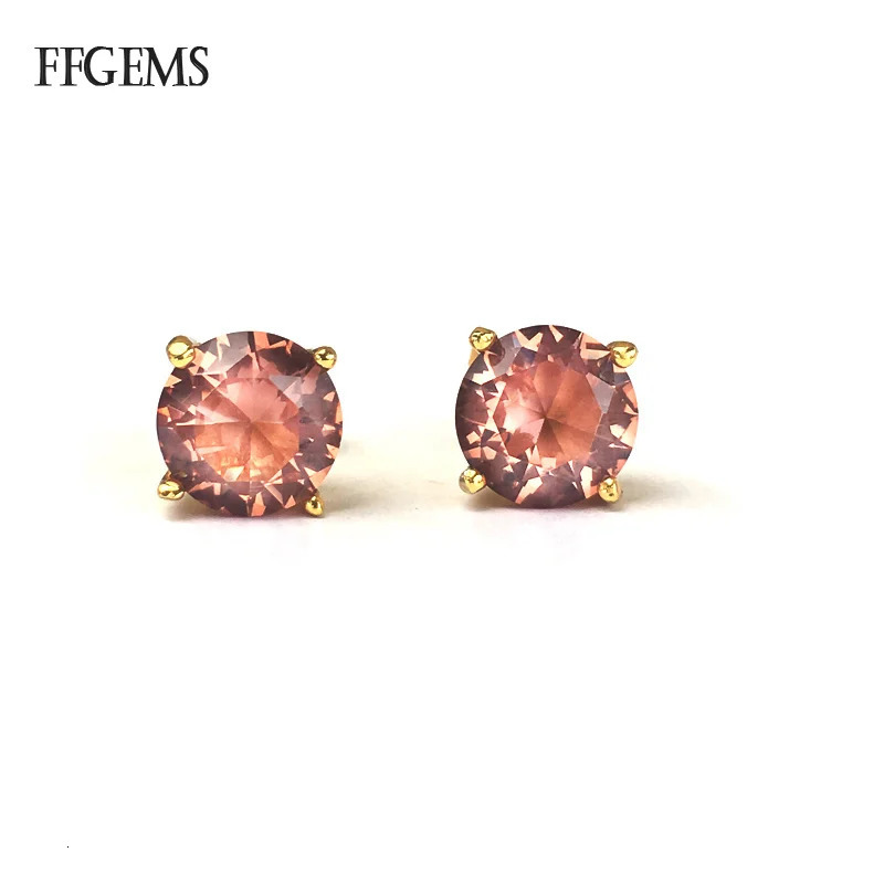 FFGems 925 Silver Sterling Zultanite Stud Earrings Rose Stone Color Change Fine Jewelry For Women Wedding Party Gift Wholesale 260624