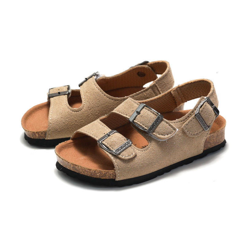 Designer shoe 2026 Spring/Summer Children's Boys' and Girls' Cork Sandals Flip-Flops Trendy Beach Korean Style Double-Strap Shoes