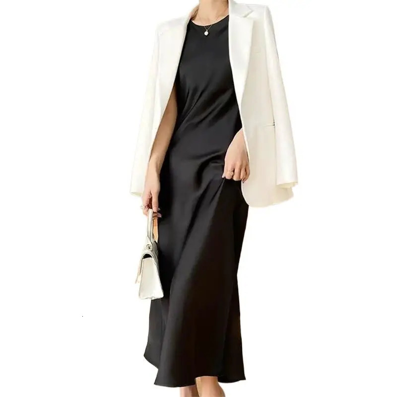 2026 Summer Robe long maxi Sundress Fashion Elegant Womens Acetate satin Dresses Sexy artificial silk Sleeveless Party Dress 260623