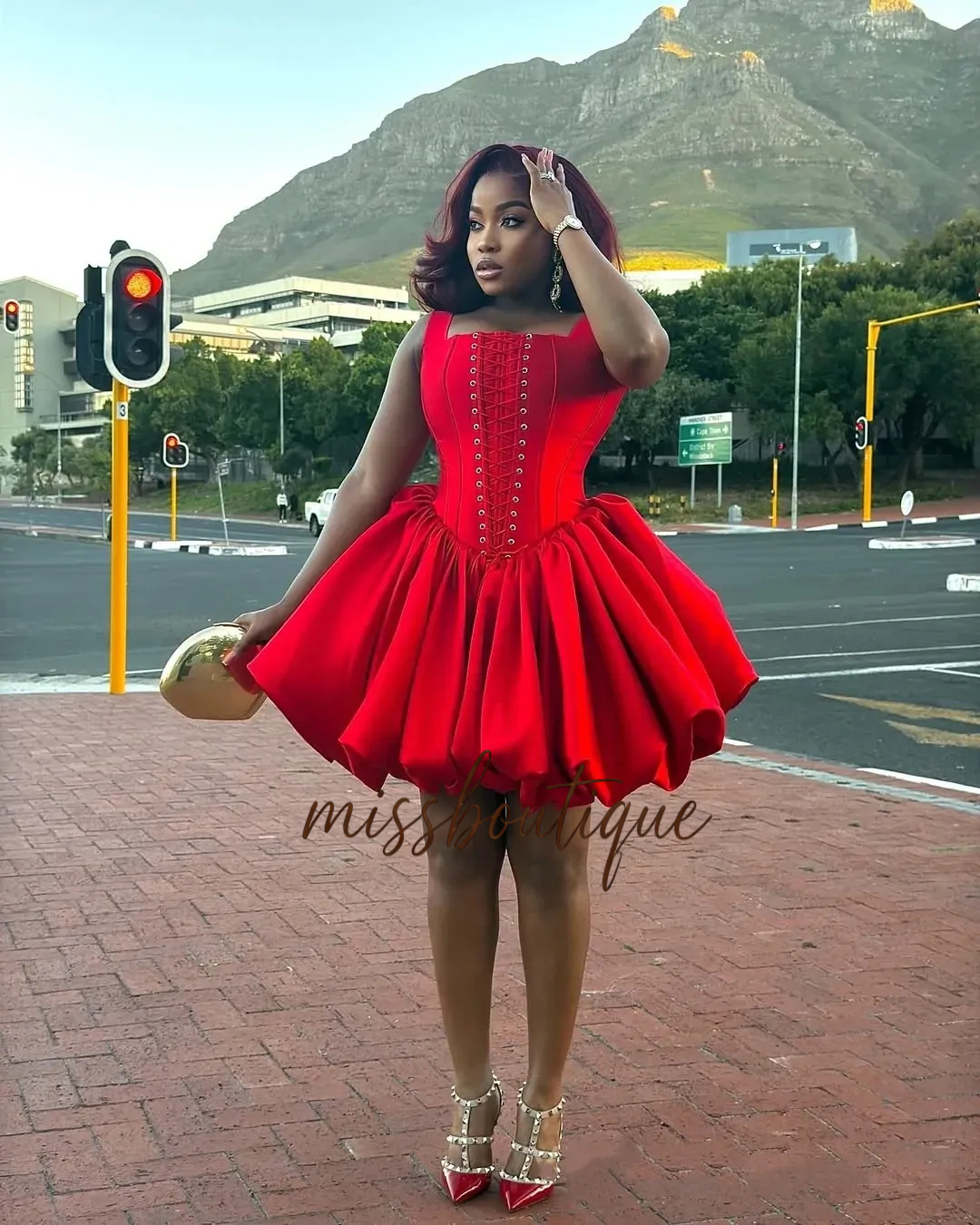 New Mini Short Aso Ebi Red Prom Homecoming Dress 2026 Strap Evening Pageant Gowns For Birthday Party Graduation Vestidos De Feast Q624
