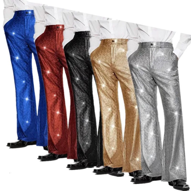 2026 Mens Checkered Striped Dress Trousers Homme Dance Party Bar KTV Casual Thin Wide leg flared pants Pants 260622