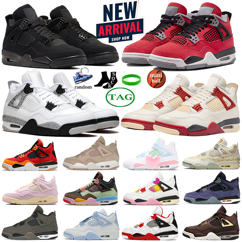 Mens Womens Designer Basketball Shoes 4 4s Black Cat Sneakers Toro Bravo Lakers After Brick White Cement Navy Rare Carmine bred outdoors women Sp-image-944133164
