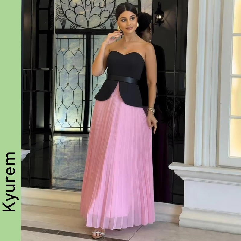 Women's Formal Evening Dresses Sweetheart A-Line 2 Pieces Prom Gowns 2026 Pleated Chiffon Modern Party Maxi Dress Robe De Soiree