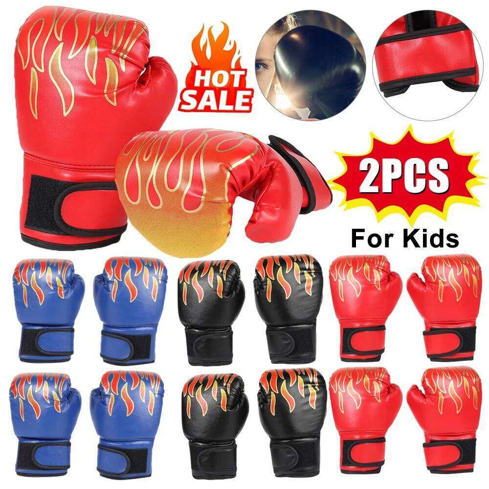 1 Pair Kids for Children Fighting Mitts Comfortable Adjustable Professional Karate Punching Boxing Training Gloves W260624