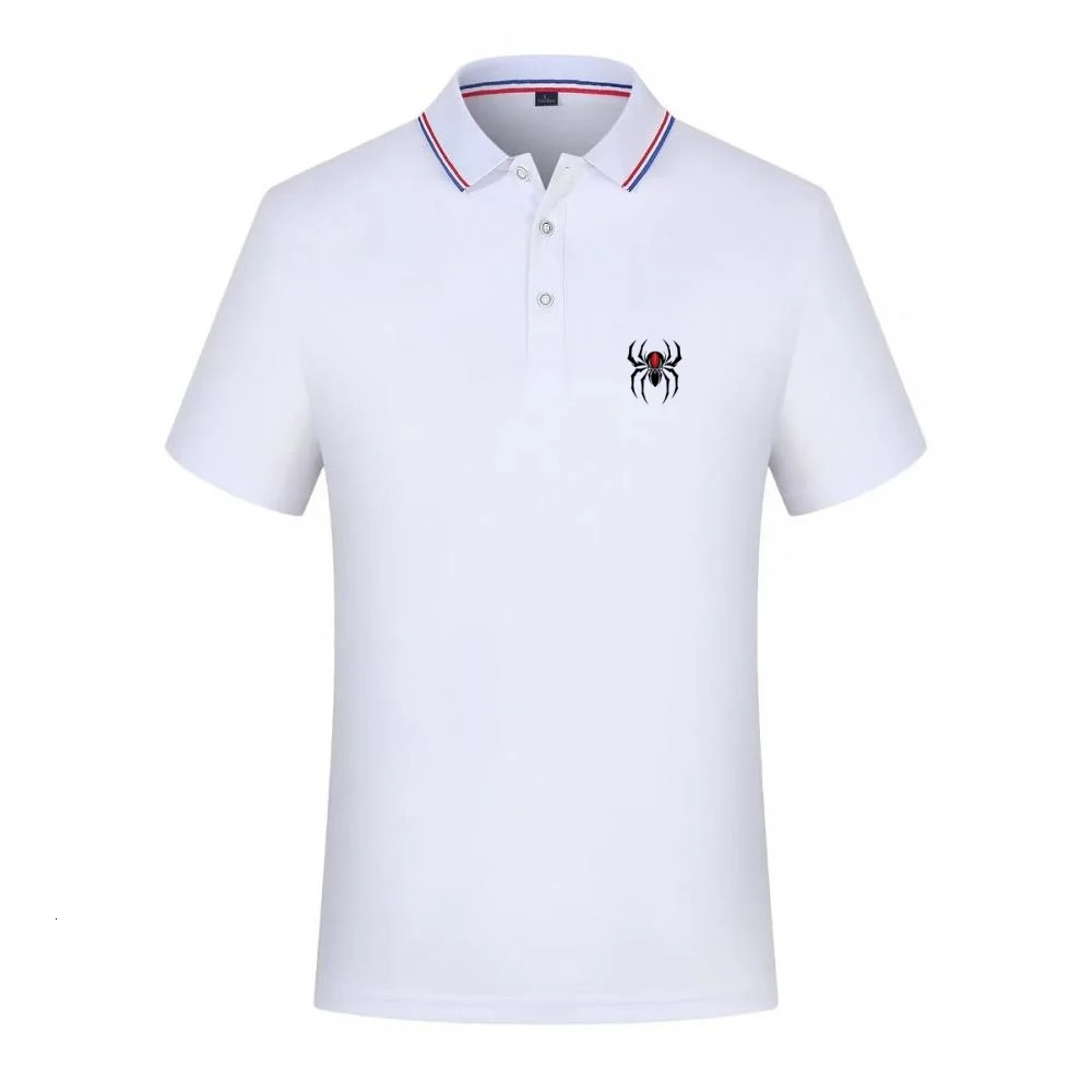 Spider MenS Short Sleeve Polo Shirt Striped Collar Quick Dry Casual Sportswear For Summer Golf Running Gym Lapel TShirt 260616
