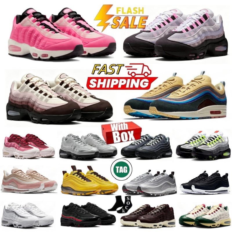 Designer shoes Neon 95s for men women 97s running shoes daily outfit train sneaker Triple Black White Red Geen Blue Pink Navy mens outdoors trianers