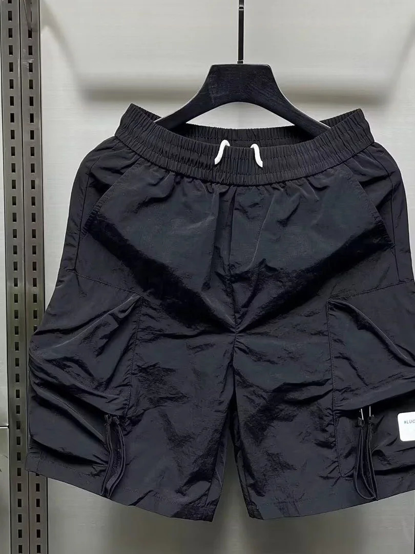 Ice Silk Thin Mens Shorts with Large Pockets Casual Quick Dry Lightweight Workwear Summer Fashionable Straight Leg Pants 260624