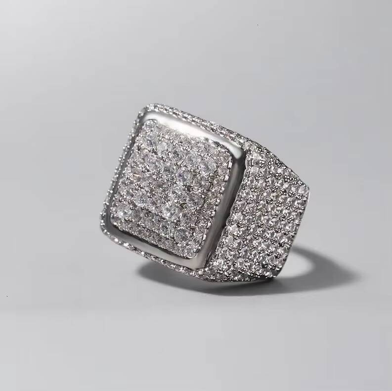 Luxury Round Cut Moissanite Diamond Sparkling Iced Out 925 Sterling Silver Luxury Statement Hip Hop Ring For Men And Women Wear