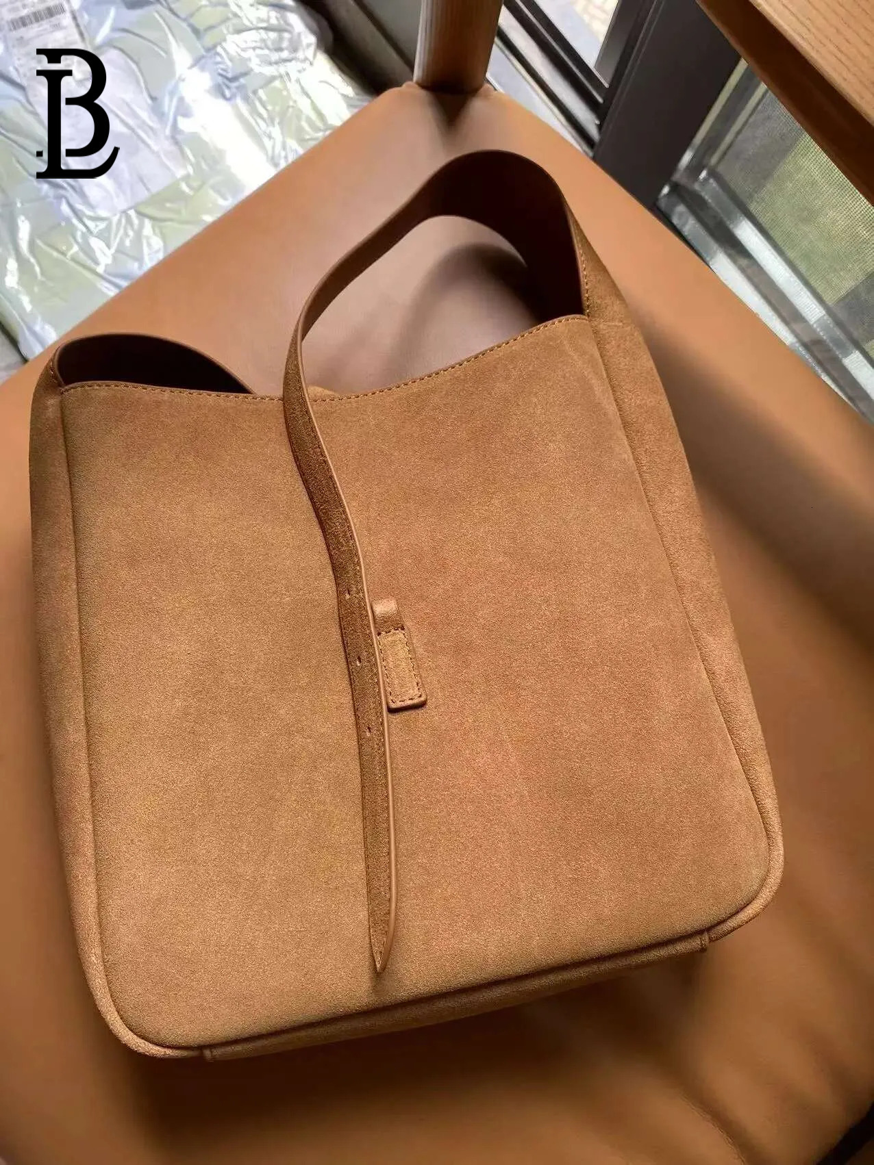 2024 Fall Winter Collections Women's Genuine Suede Leather Fashion Designed Shoulder Bag Lady's Purse Camel Bucket Bolsa bag_lab