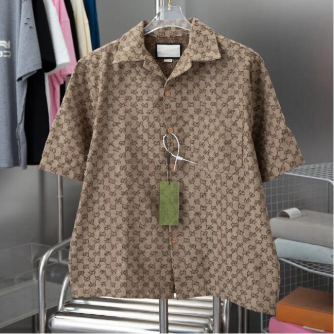 designer shirt Luxury men casual button shirts Jacquard embroidery letters denim shirt Short sleeve T-shirt mens clothing
