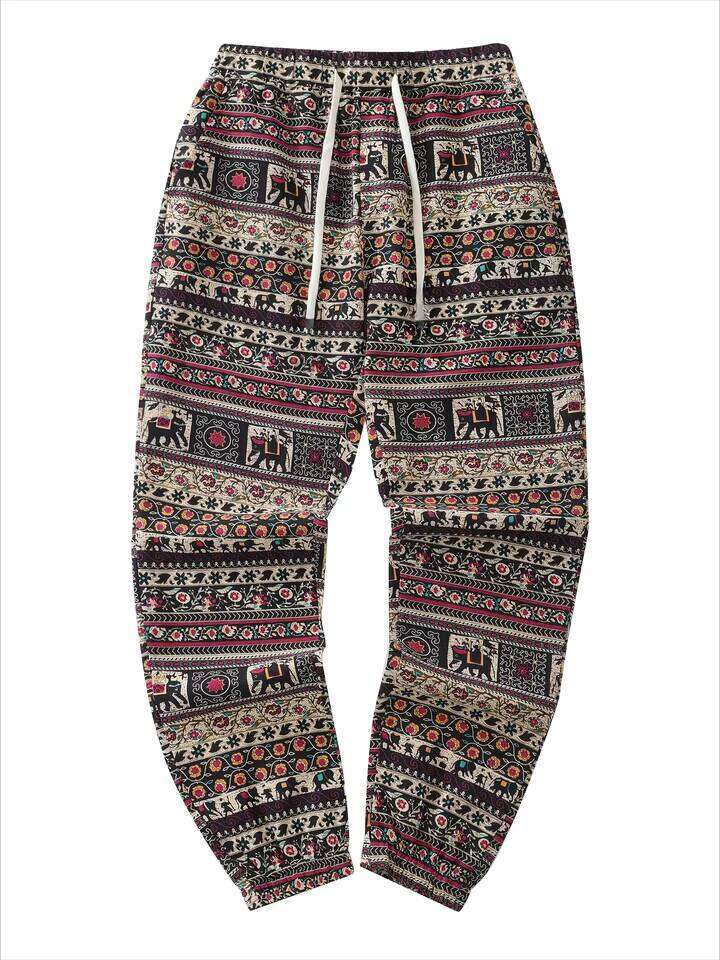 2026 Summer Fashion New Retro Tribal Texture 3D Printed Straight Leg Outdoor Street Hip-hop Quick Drying Loose Pants W260624
