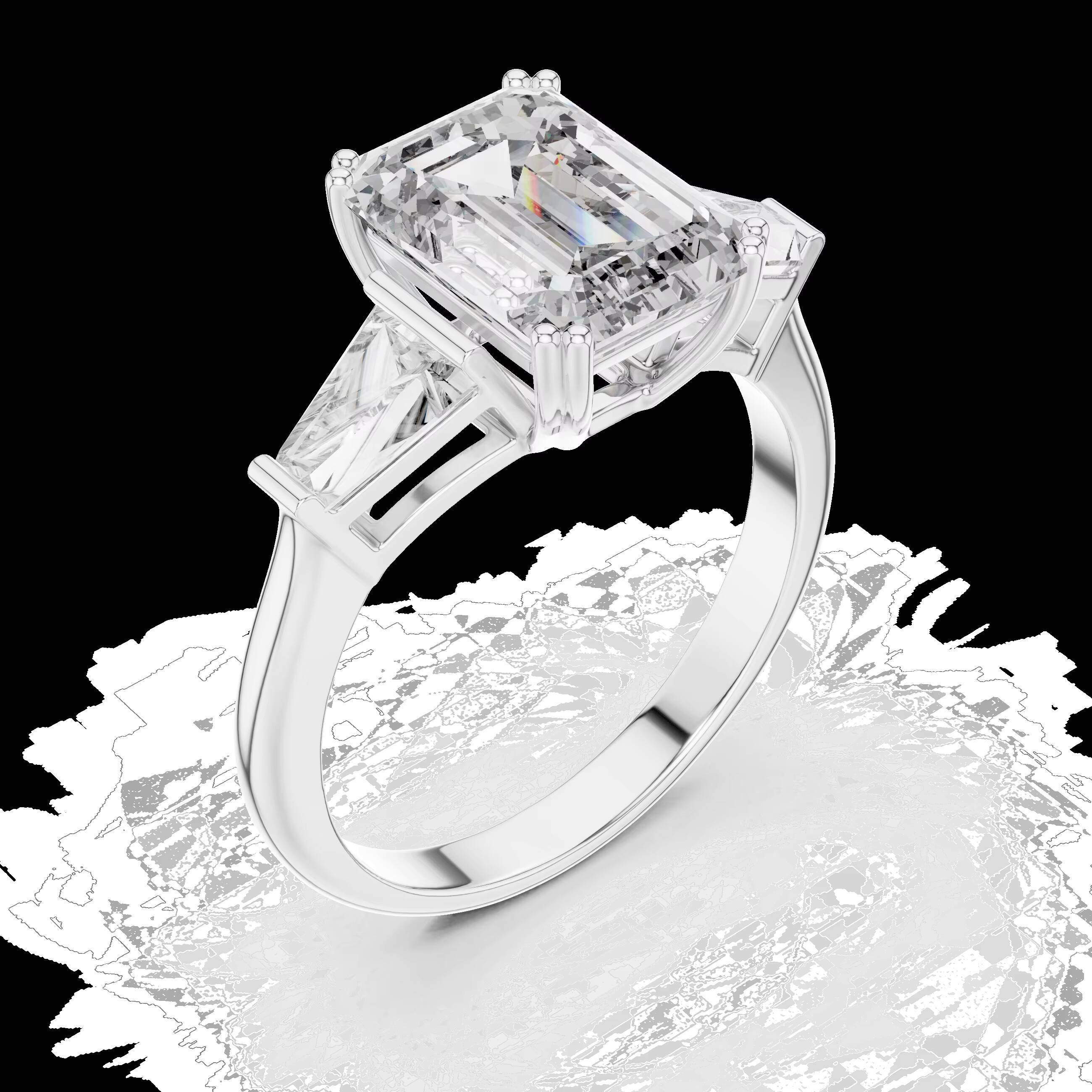 Wholesale Emerald Cut 366ct Moissanite Halo Ring 925 Sterling Silver Gold Plated Certified Luxury Engagement Ring Ring