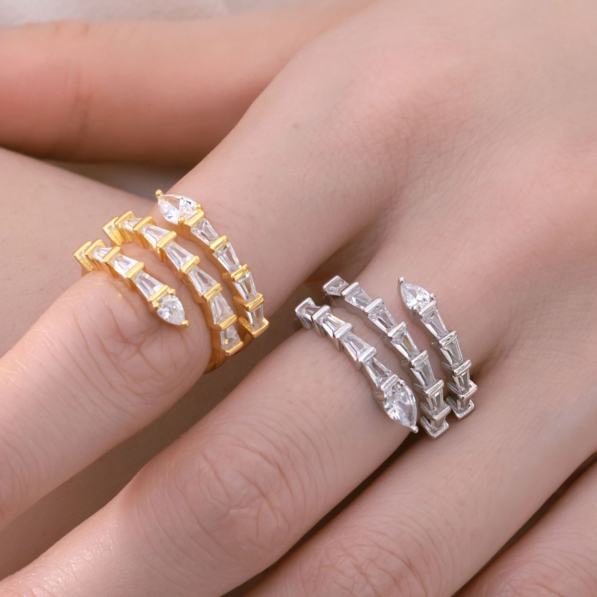 2026 Choucong Ins Top Sell Wedding Rings Vintage Jewelry Real 100% 925 Sterling Silver Pear Cut High Carbon Diamond Eternity Engagement Band Bridal