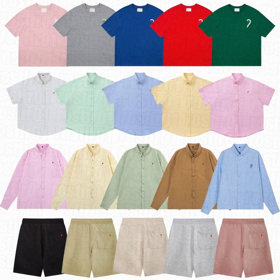Mens casual Shirts woman shirt designer shirt Mens pink button up shirt Clothing Fashion tee polos Summer Classic heart Long Sleeve h59x#