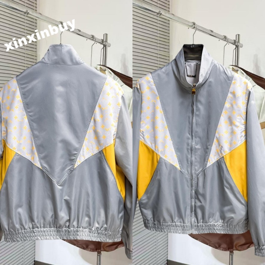 xinxinbuy Men designer Coat Jacket Washed 1854 splice pocket nylon letter jacquard flowers women blue green red white M-3XL