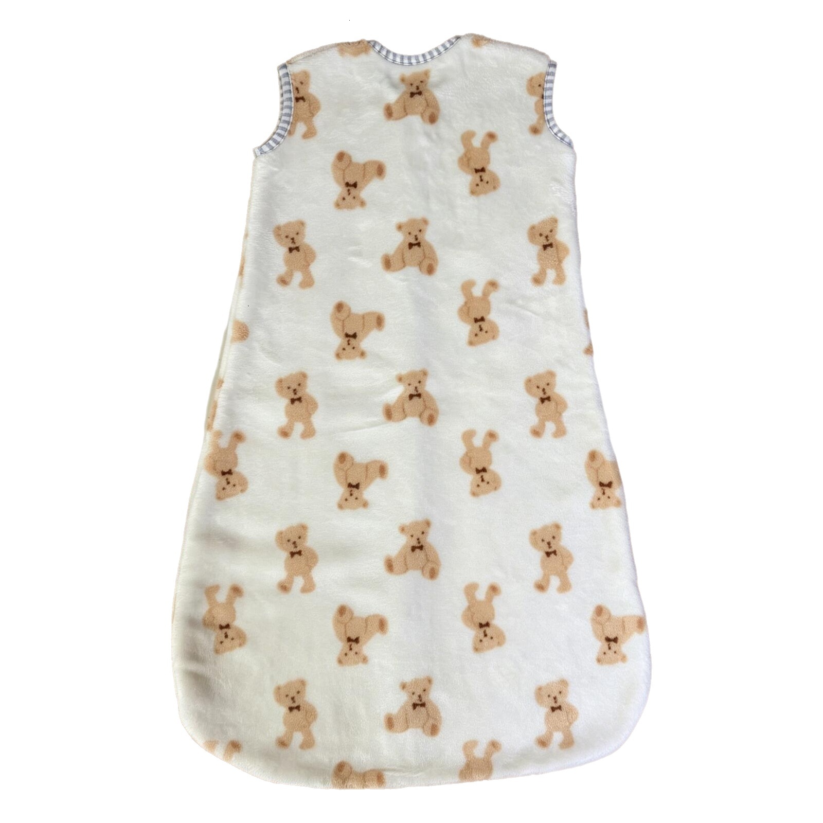 Printed Flannel Fleece Sleeveless Baby Sleep Sack 4 Months+, Two-Way Zipper Wide Leg Loose Infant Anti-Kick Sleeping Bag For Transition Sleep